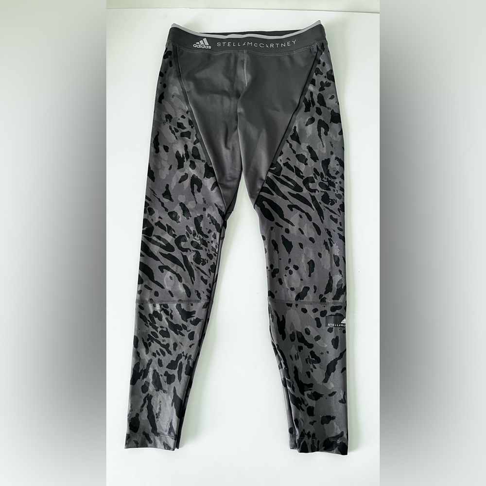Adidas Stella McCartney Black Gray Patterned Leggings Tights Workout Women Med